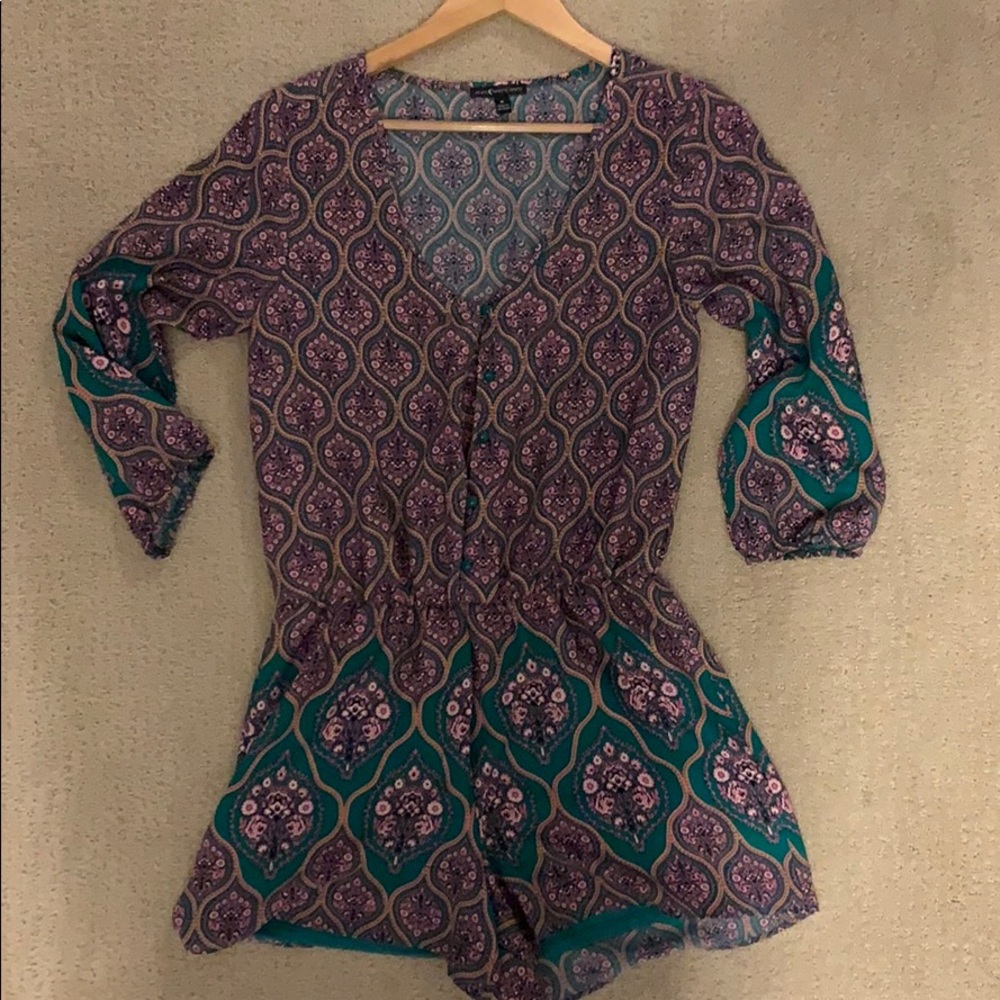 Pink and turquoise romper